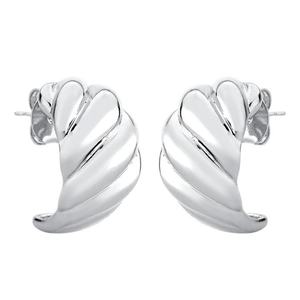 Brinco Camadas Liso / Banho de Ródio Branco