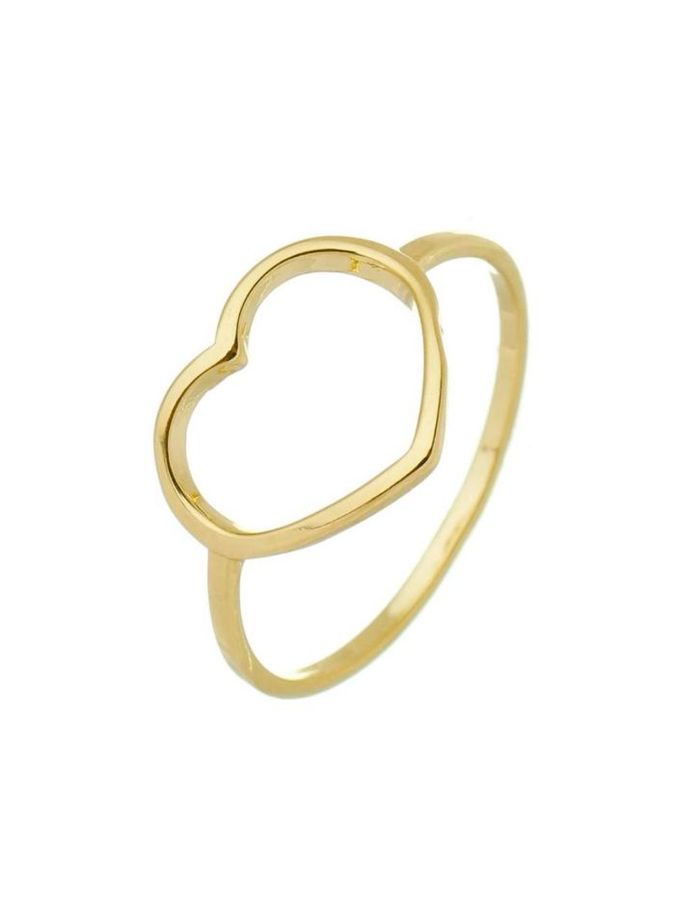 Anel Coracao Vazado — banho de ouro 18k, Heali Semijoias