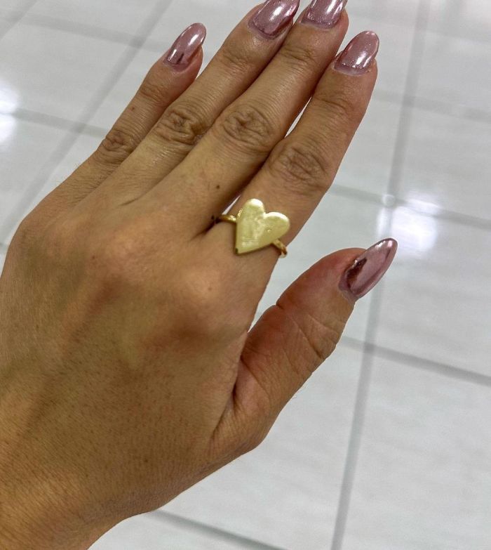 Anel Coração Chapa | Banhado A Ouro — banho de ouro 18k, Heali Semijoias