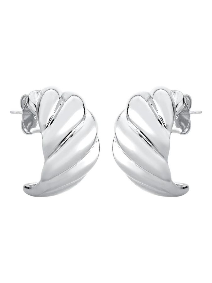 Brinco Camadas Liso / Banho DE Ródio Branco