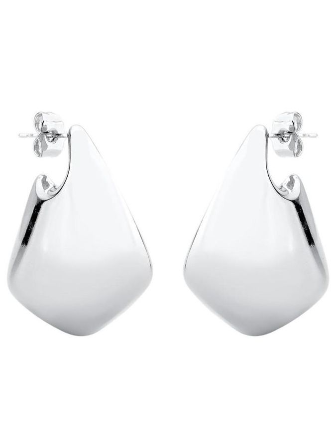Brincos Argola Triangular Liso G Banhado NO Rodio Branco
