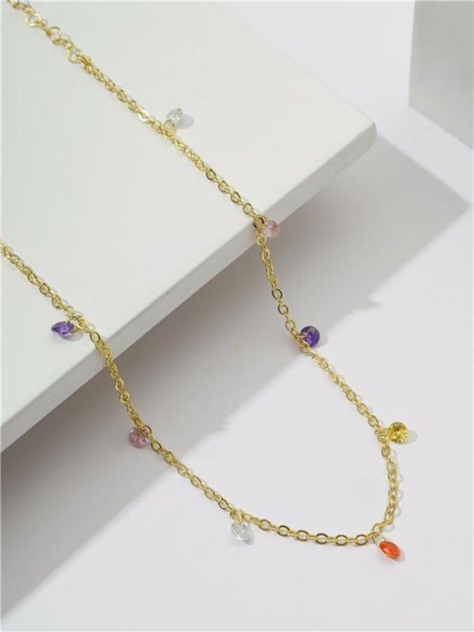 Colar Choker Com Pontos DE Luz Coloridos