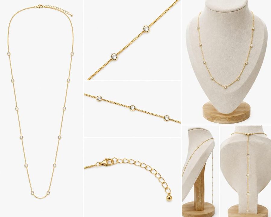 Colar Tiffany Atrás Caindo Dourado — banho de ouro 18k, Heali Semijoias