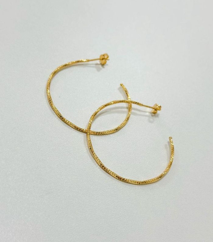 Brinco Argola Fina Diamantada