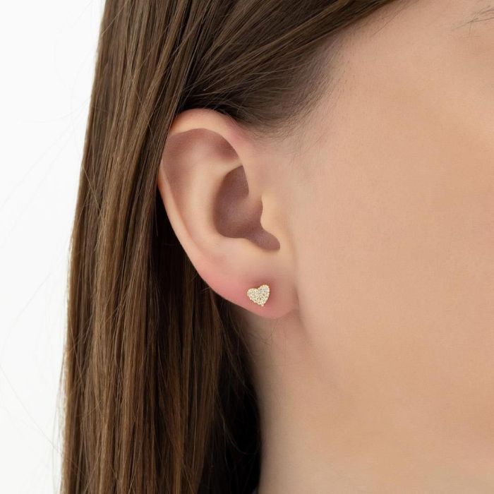 Brinco Coracao Cravejado Microzirconia
