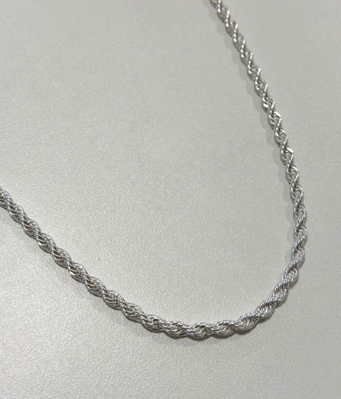 Colar Cordao Baiano 50 CM 4 MM Banho Prata