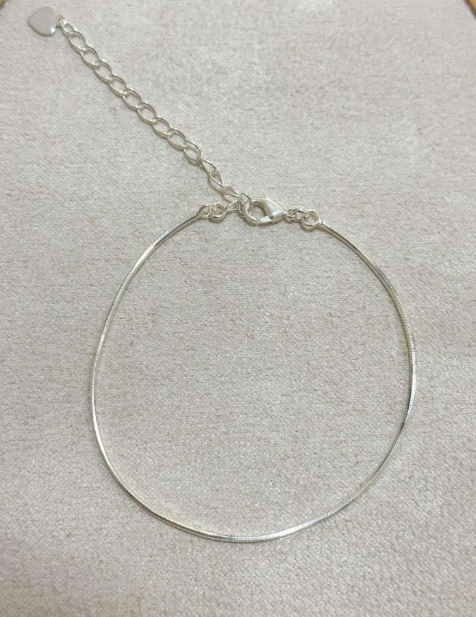 Pulseira Rabo DE Rato Diamantada 16+5cm Banho Prata