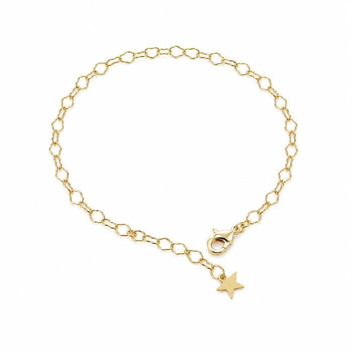 Pulseira Elo Coração 3mm 17+5cm | Dourada