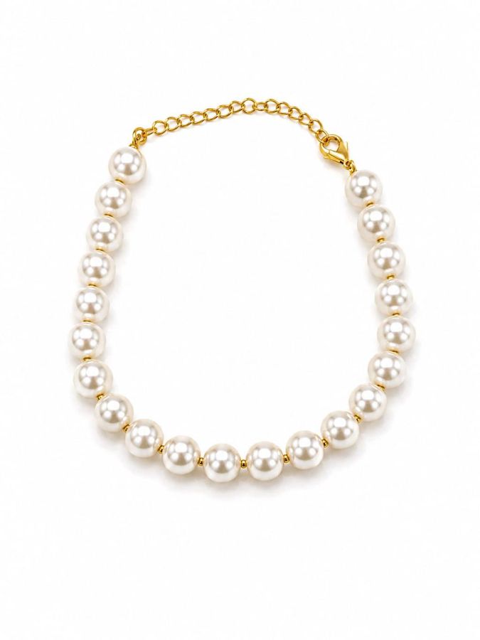 Pulseira Pérola Inteira Dourada