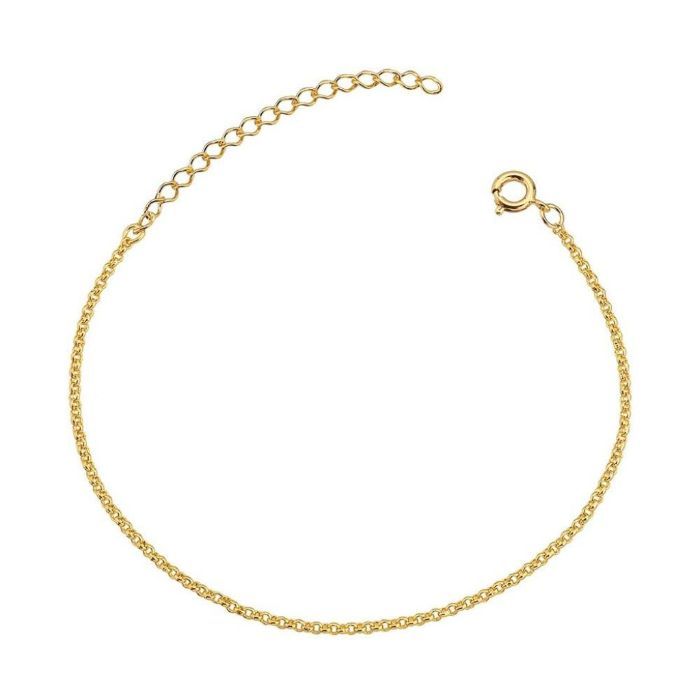 Pulseira Dourada DE Mini Elo Portugues 2 MM 18k