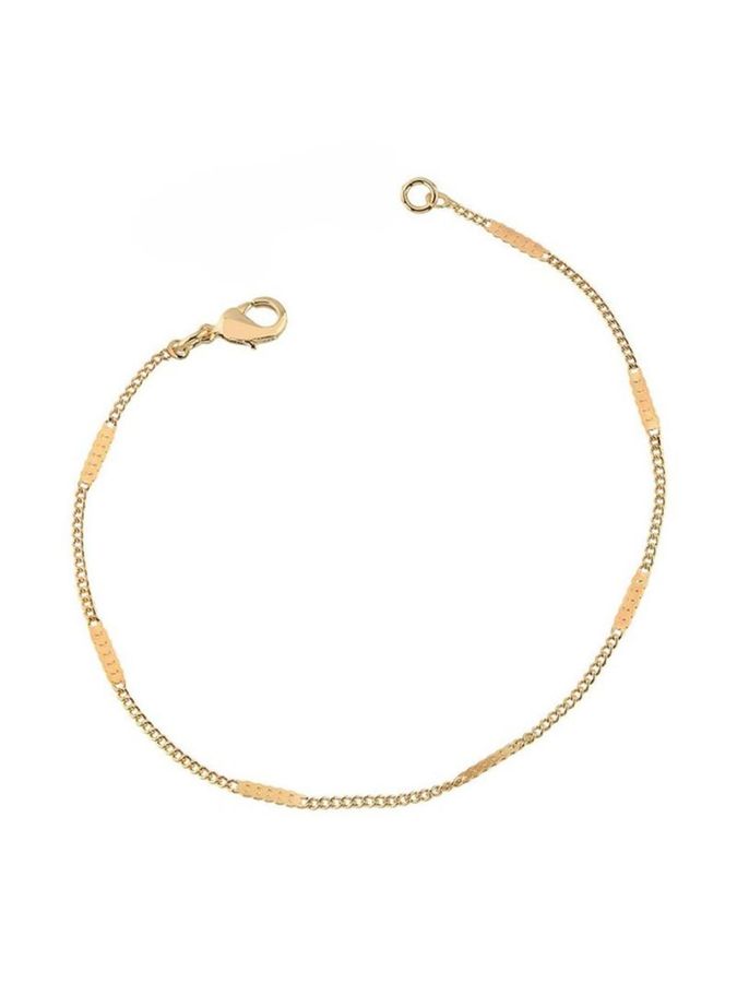 Pulseira Dourada Infantil DE Mini Elos Com Plaquinhas | Banho DE Ouro 18k