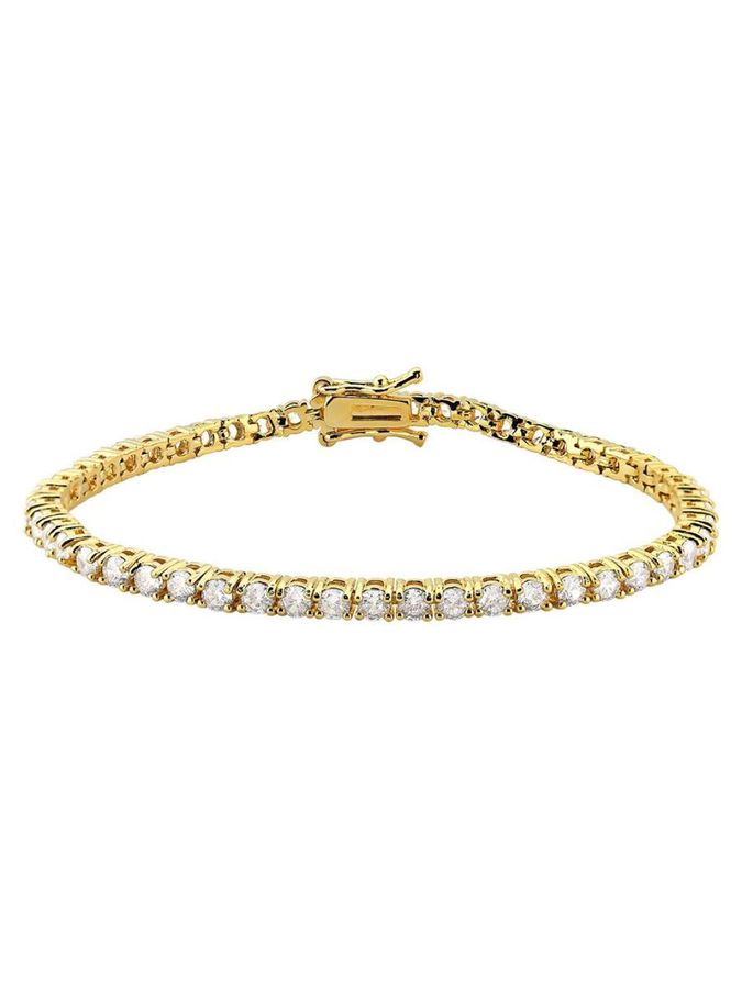 Pulseira Riviera Incolor Banho Ouro