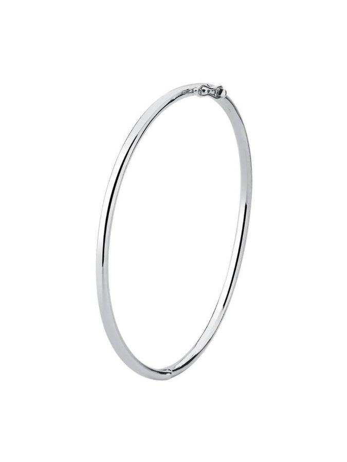 Bracelete Liso Banho Rodio Branco — banho de ródio, Heali Semijoias