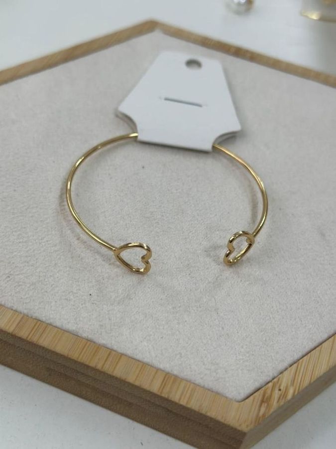 Bracelete Dois Coracoes Vazado
