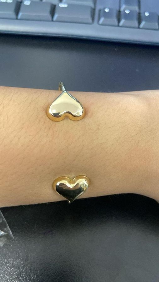 Bracelete Dois Coracao Liso